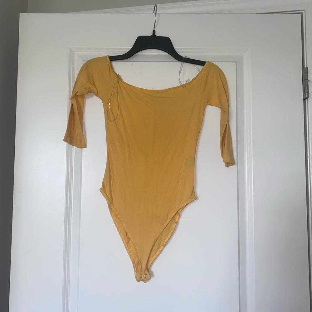 Yellow 3/4 Sleeve Bodysuit